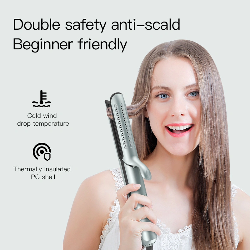 Portable Wireless Automatic Mini 2 in 1 Hair Straightener and Curler